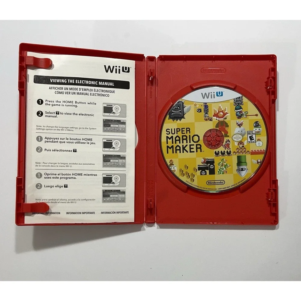 Super‎ Mario Maker Nintendo Wii U, With Inserts But No Manual Tested Cleaned